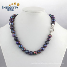 10-13mm AA Edison Fashion Frehswater Black Pearl Necklace